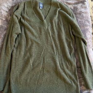 GAP Women's Olive V-Neck Sweater